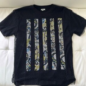 KENZO paris men’s abstract mesh t-shirt.